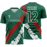 Custom Green Red-White Mexico Soccer Jersey